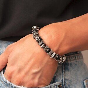Paparazzi Jewelry Accessories - Canyon Crusher - Black Bracelet - Vintage